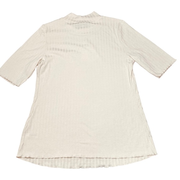 NWT The Nines by HATCH Mock Turtleneck Rib Knit Maternity Shirt Ivory Size XL - Picture 7 of 10